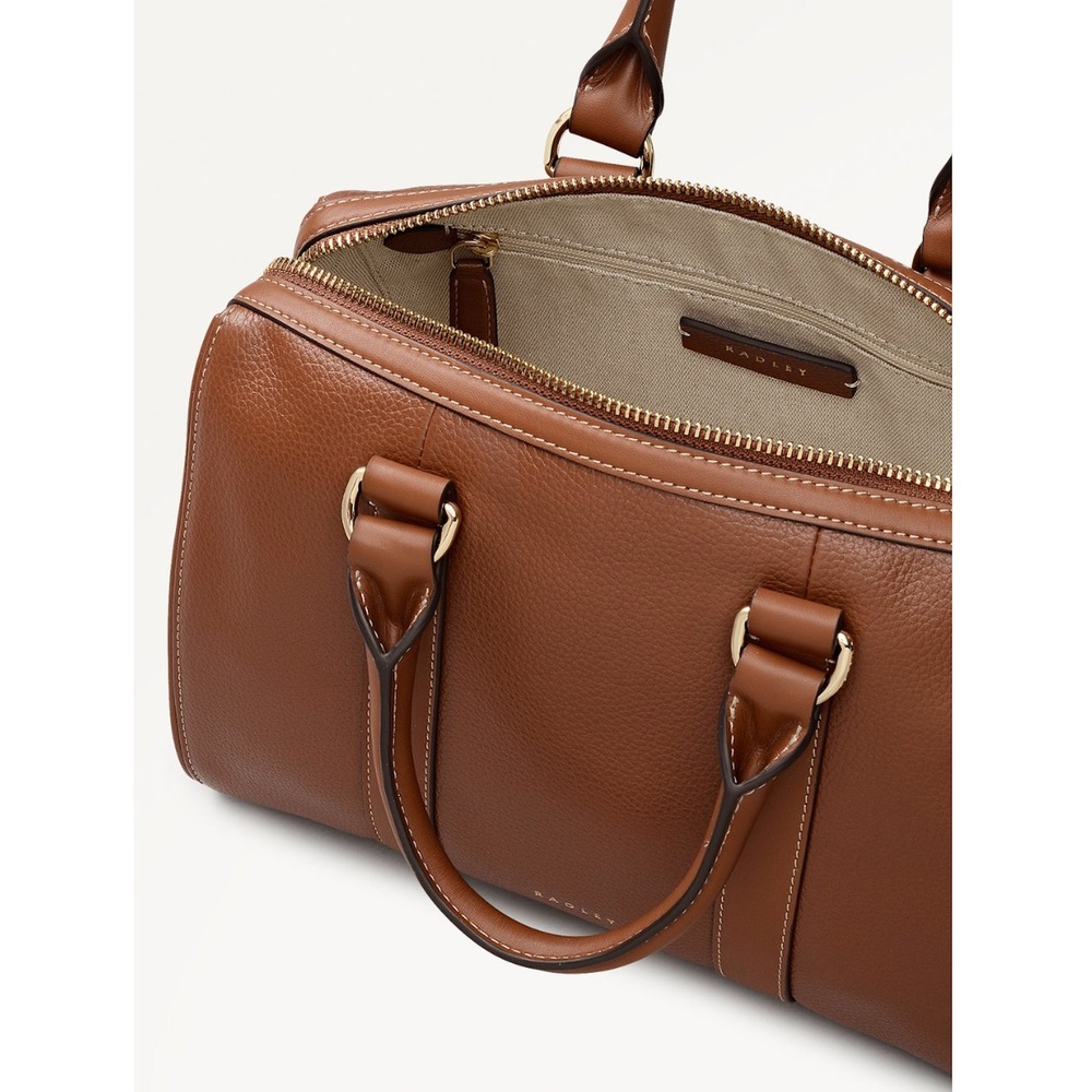 Radley London Noble Alley Brown Leather Medium Zip Top Satchel Bag 113009 NEW - Picture 10 of 15
